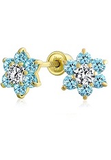 gorgeous small blue topaz baby birthstone earrings